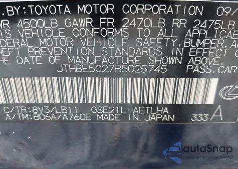 2011 Lexus Is 350 z USA, uszkodzony, nr VIN JTHBE5C27B5025745